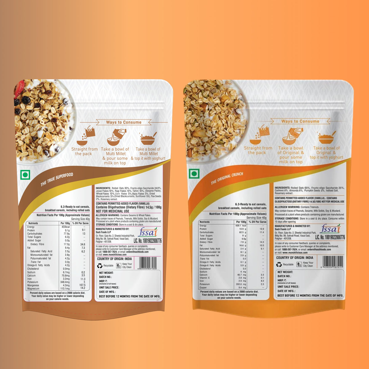 Multi Millet Muesli & Original Granola combo