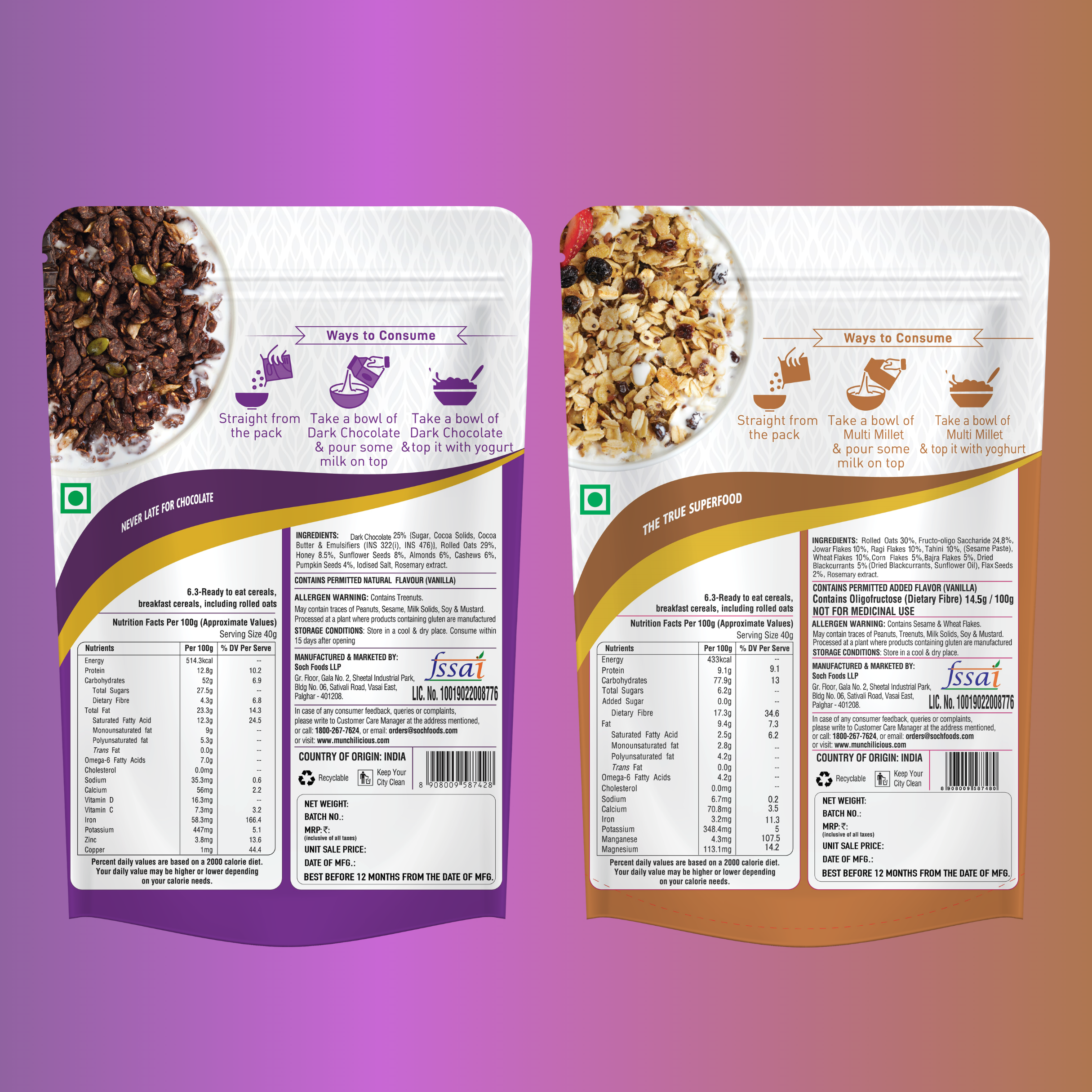 Dark Chocolate & Multi Millet Combo