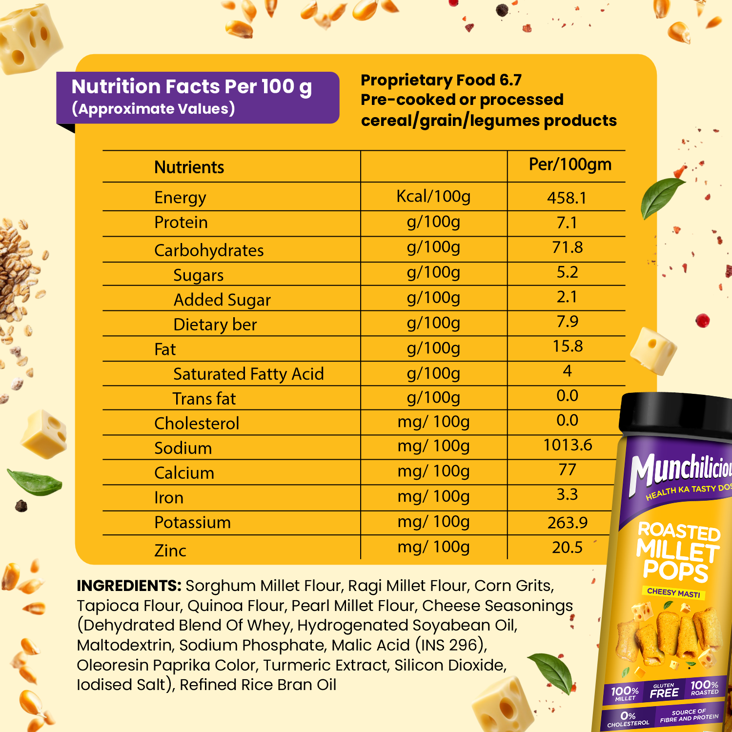 Roasted Millet Pops - Cheesy Masti