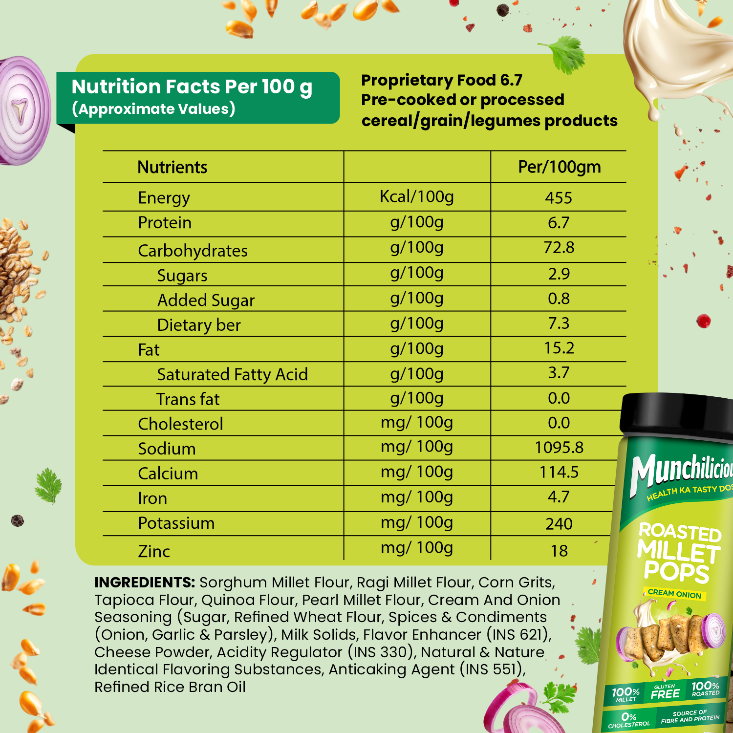 Roasted Millet Pops - Cream Onion