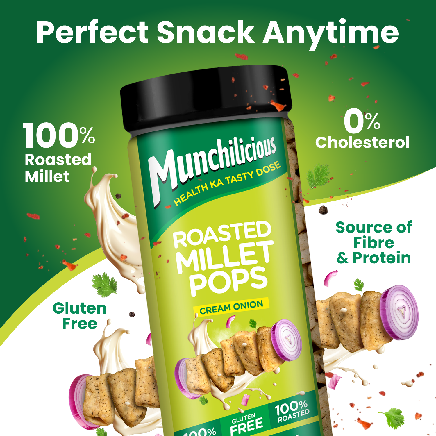 Roasted Millet Pops - Cream Onion