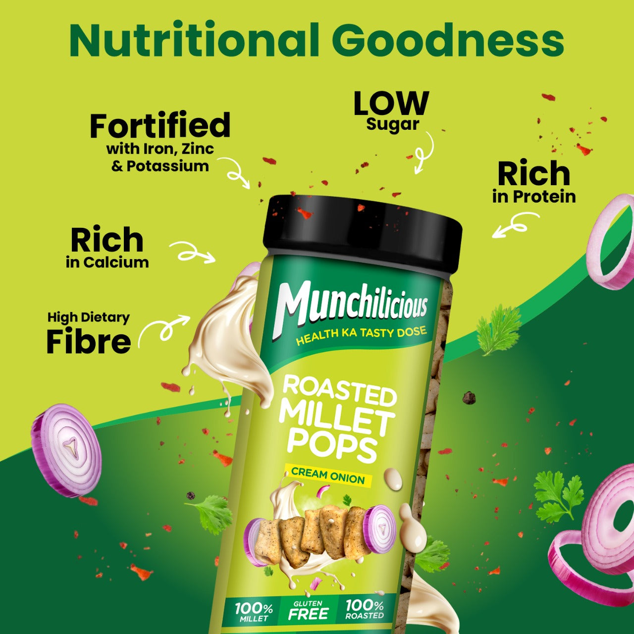 Roasted Millet Pops - Cream Onion