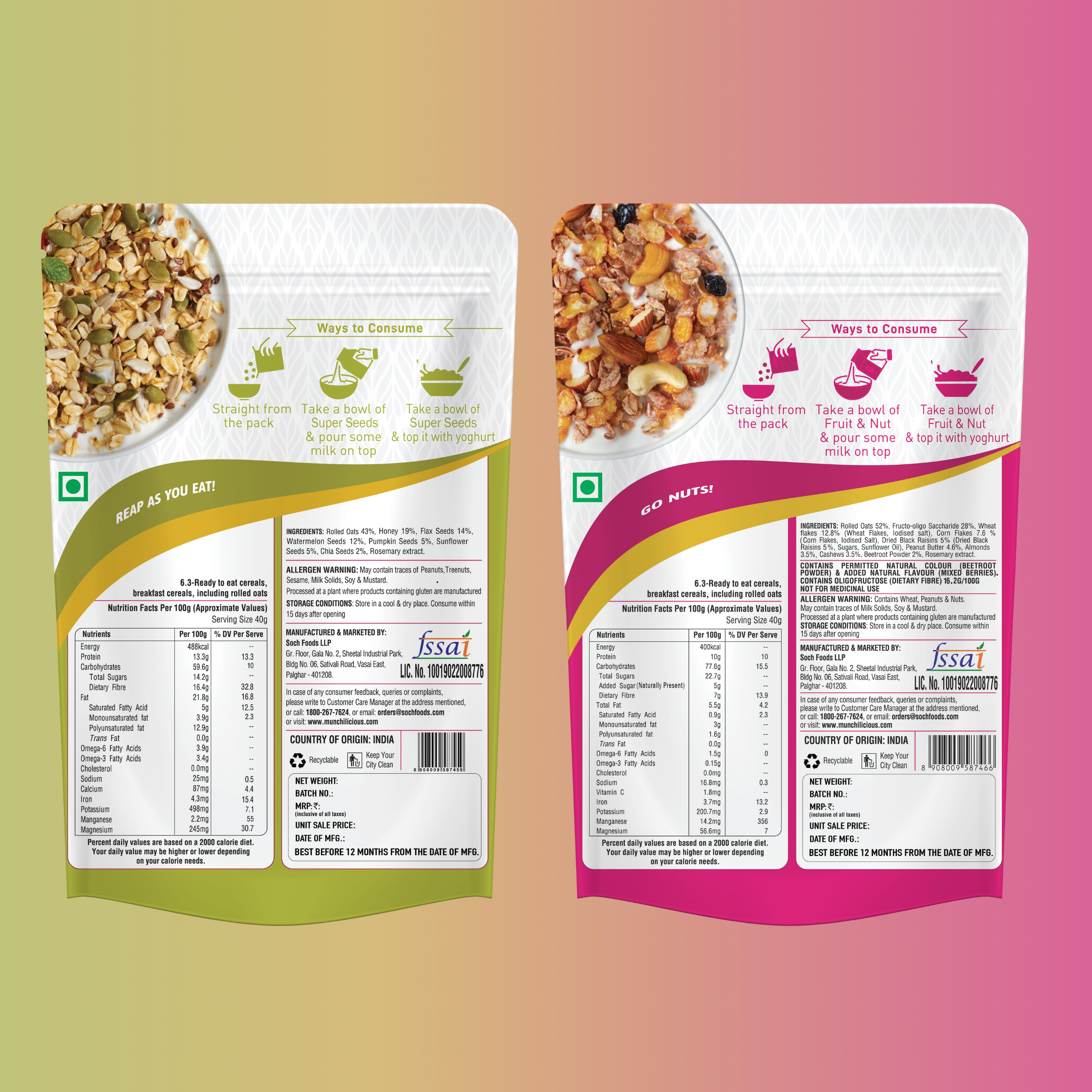 Fruit n Nut & Super Seeds Muesli Combo