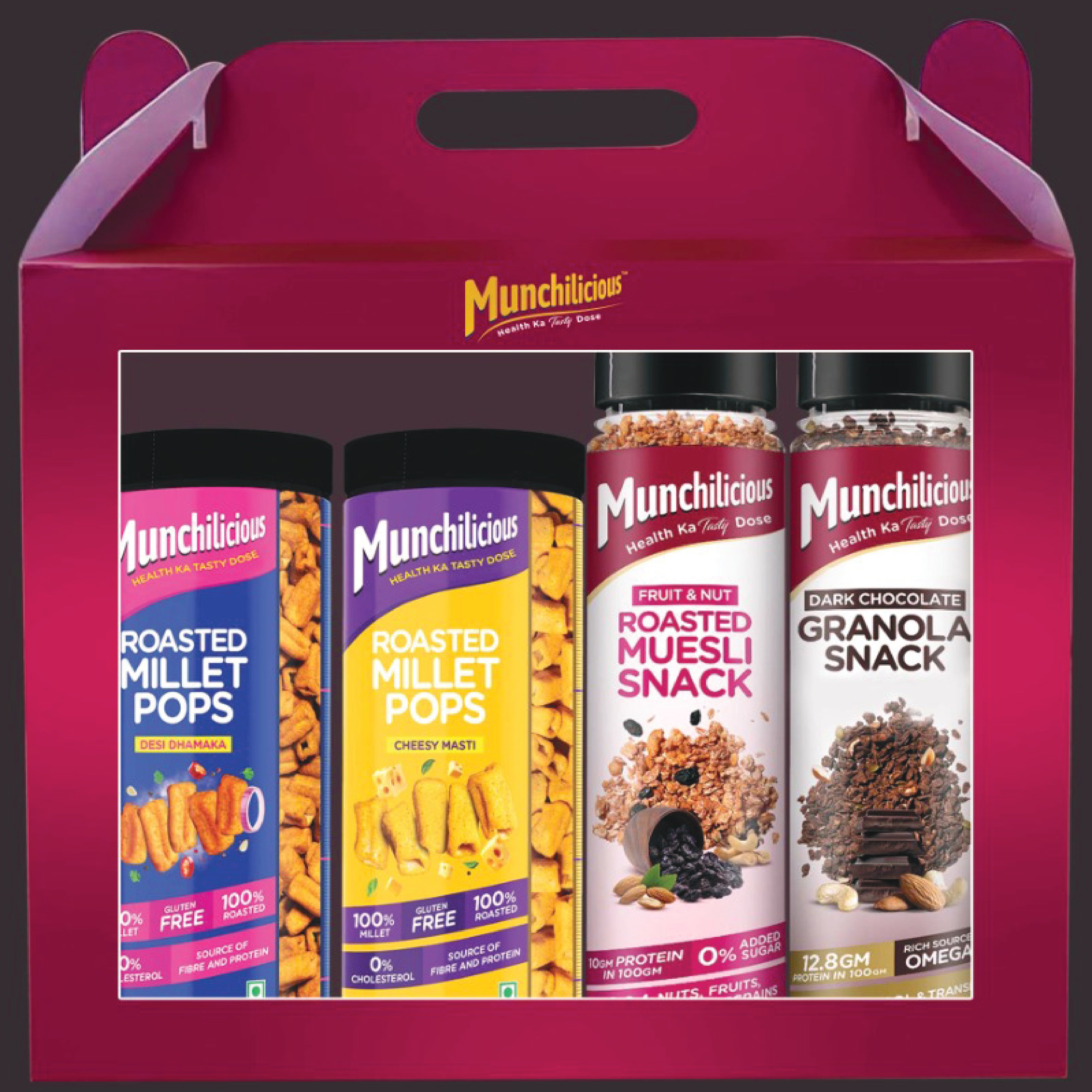 Millet Pop +Fruit & Nut Muesli+Dark Chocolate Diwali Hamper