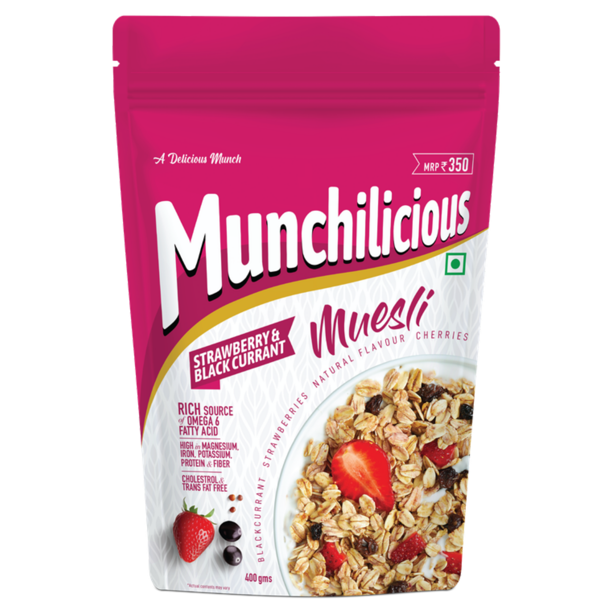 Munchilicious Muesli Strawberry Blackcurrant 350g