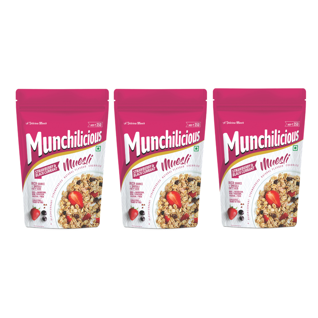 Munchilicious Muesli Strawberry Blackcurrant 350g